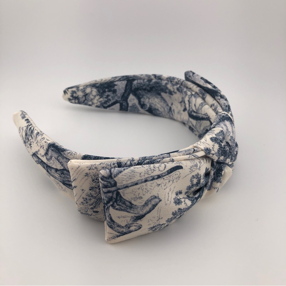Ribbon Headband, New, Handmade - Blue Pattern